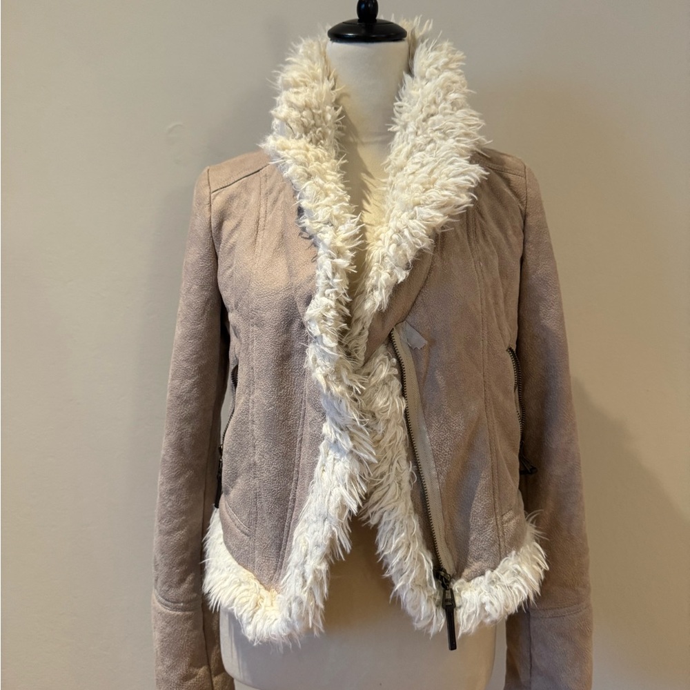 Women's Tan Jacket with Cream Trim